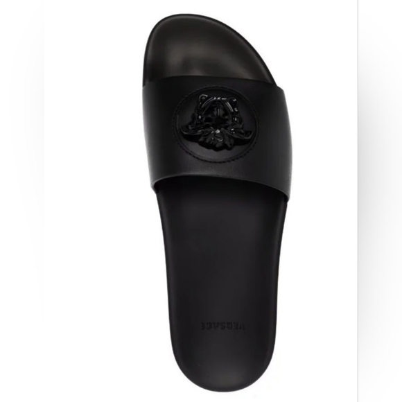 New Versace La Medusa leather slides main image 4